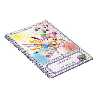 Caderno Espiral Notebook Editável de Volta à Arte Escolar