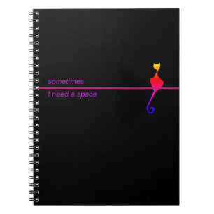 Caderno Espiral Notebook Elegante Black Cat Illustration Art