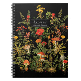 Caderno Espiral Notebook Elegante Black Florals Caiu