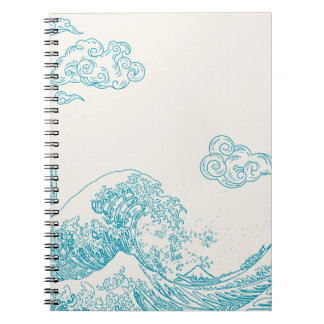 Caderno Espiral Notebook elegante com estética marinha elegante