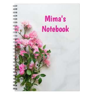 Caderno Espiral Notebook elegante com nome personalizado rosa