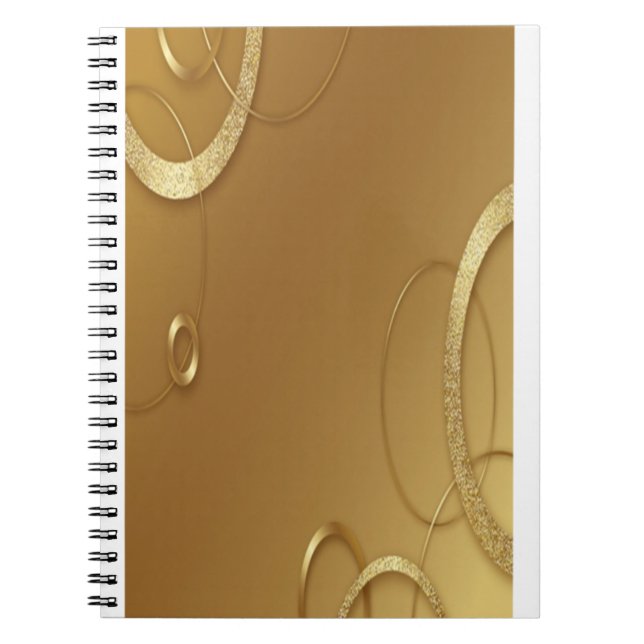 Caderno Espiral Notebook Elegante Dourado Design espiral (Frente)