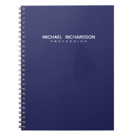 Caderno Espiral Notebook Elegante Masculino Azul Branco Personaliz
