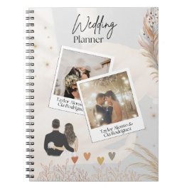 Caderno Espiral Notebook Elegante Multi-Photo Wedding Planner