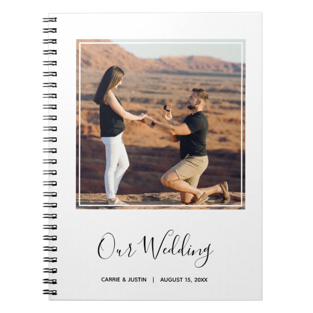 Caderno Espiral Notebook Elegante Photo Wedding (Frente)