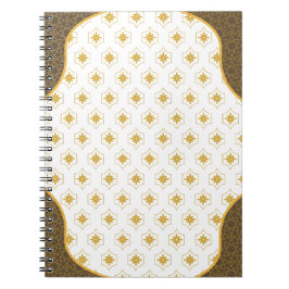 Caderno Espiral Notebook Elegante preto e árabe Dourado