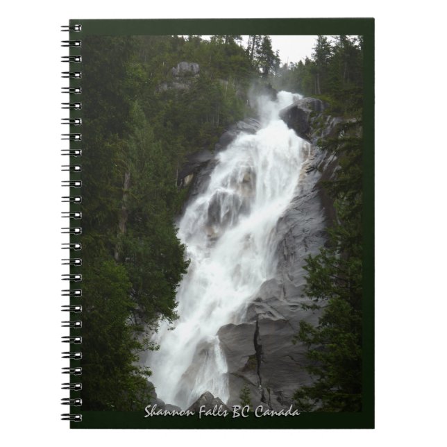 Caderno Espiral Notebook em cascata Shannon Falls BC Souvenir (Frente)