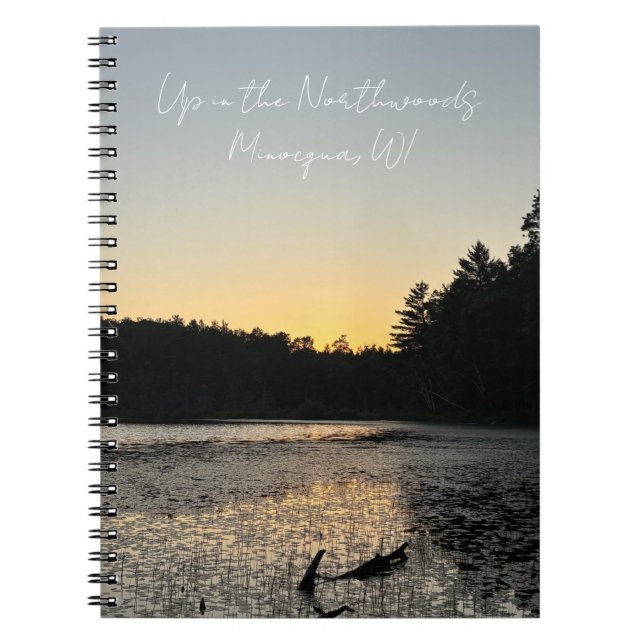 Caderno Espiral Notebook em Northwoods Lake Photo (Frente)