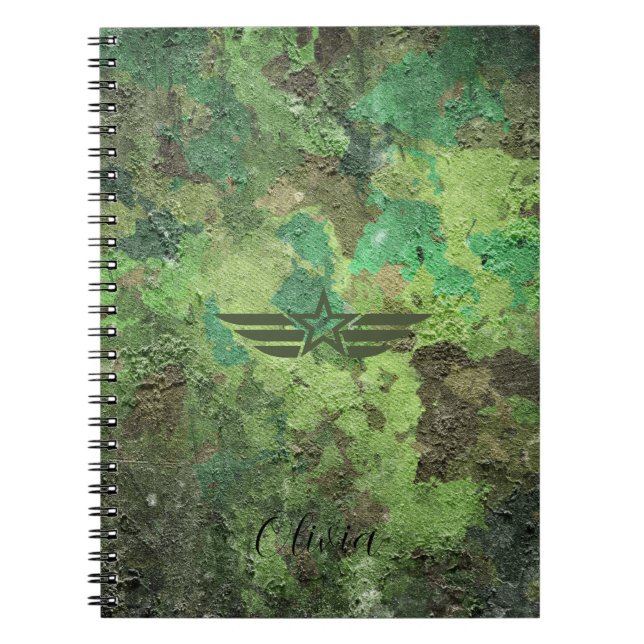 Caderno Espiral Notebook Emblem da Camouflage Aviation - Militar (Frente)