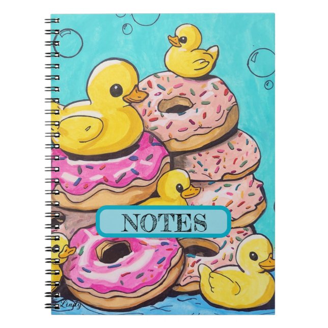 Caderno Espiral Notebook embutido com rosquinha e borracha (Frente)