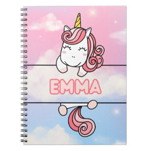 Caderno Espiral Notebook Emma Unicorn Girlie Personalizado
