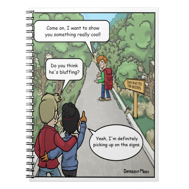 Caderno Espiral Notebook Engraçado Bluffing (Frente)
