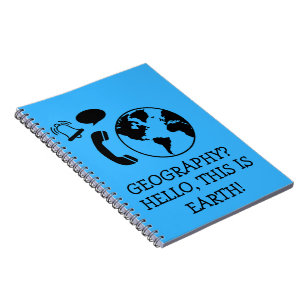 Caderno Espiral Notebook engraçado de geografia