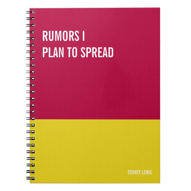Caderno Espiral Notebook engraçado, Diário humorístico Escrevendo, (Frente)