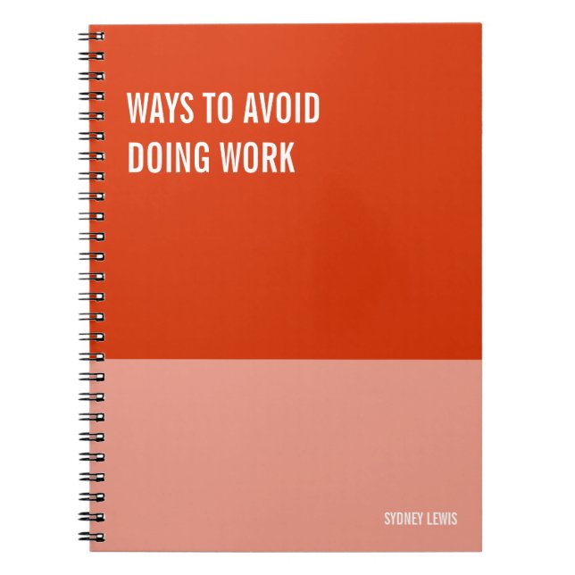 Caderno Espiral Notebook engraçado, Diário humorístico Escrevendo, (Frente)