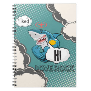 Caderno Espiral Notebook Engraçado - HI, AMOR ROC