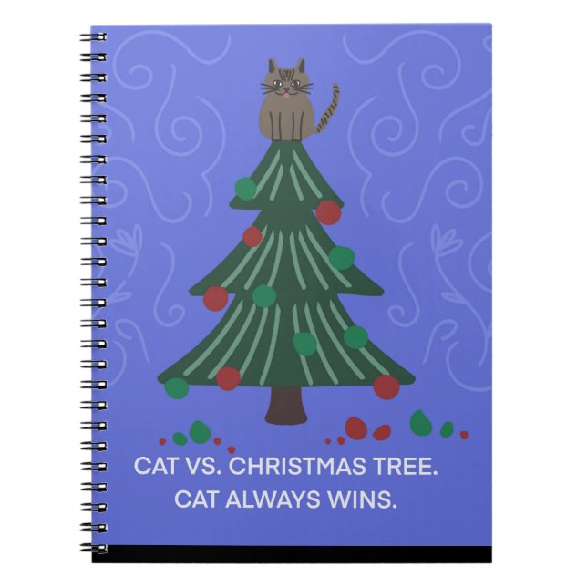 Caderno Espiral Notebook Engraçado vs Árvore de Natal (Frente)
