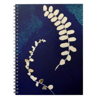 Caderno Espiral Notebook Escuro Azul Fern Cyanótipo Espiral