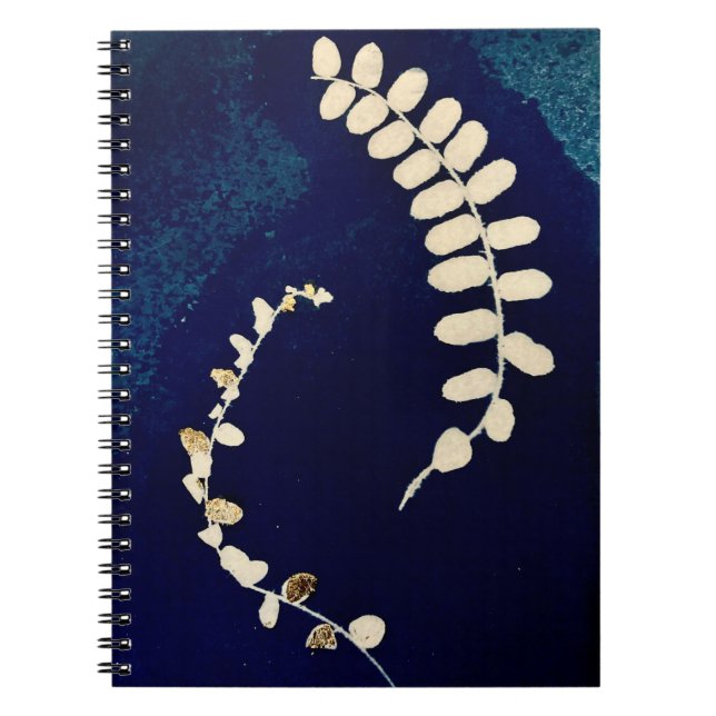 Caderno Espiral Notebook Escuro Azul Fern Cyanótipo Espiral (Frente)
