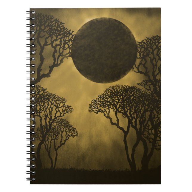 Caderno Espiral Notebook Escuro Forest, Dourado (Frente)