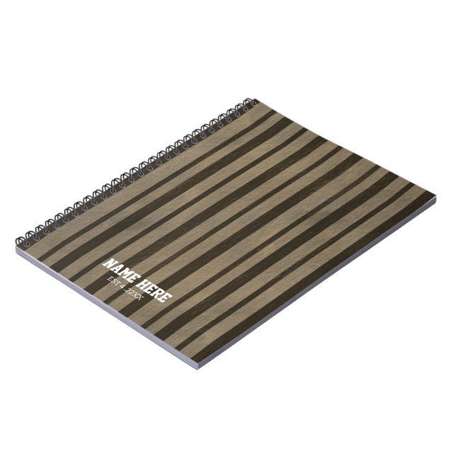 Caderno Espiral Notebook Escuro Personalizado Stripes Espiral (Left Side)