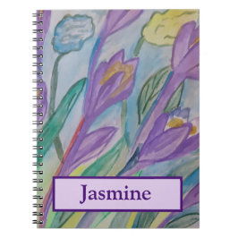 Caderno Espiral Notebook espiral abstrato Primavera Crocus