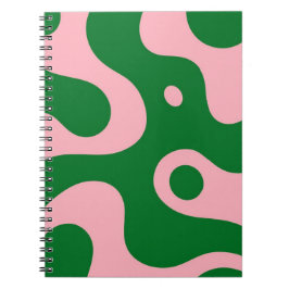 Caderno Espiral Notebook espiral Abstrato verde e cor-de-rosa Groo