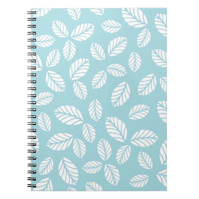 Caderno Espiral Notebook Espiral Azul Com Folhas (Frente)