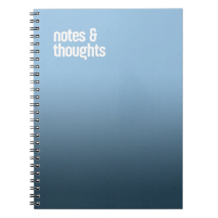 Caderno Espiral Notebook espiral azul - diário "Notas e Pensamento