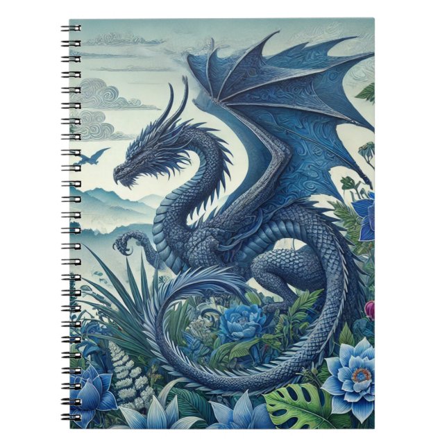 Caderno Espiral Notebook espiral Blue Dragon | Fantasy-Themed (Frente)