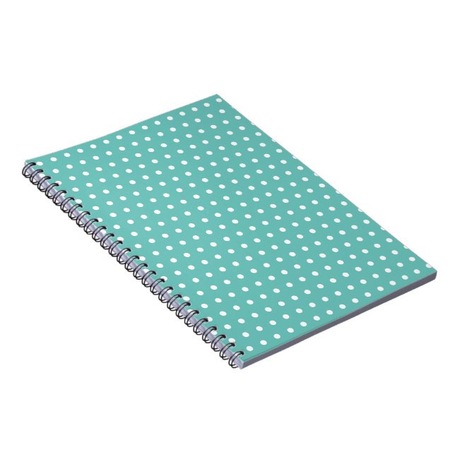 Caderno Espiral Notebook espiral bolinhas (Aqua & White) (Lado Direito)