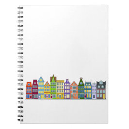 Caderno Espiral Notebook espiral - Casas Coloridas de Linha de Ams