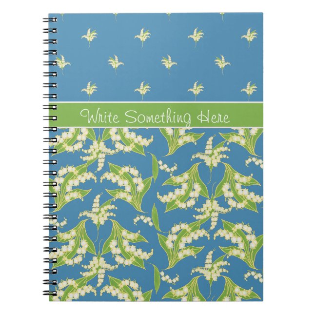 Caderno Espiral Notebook espiral chic Blue Lily of the Vally Flora (Frente)