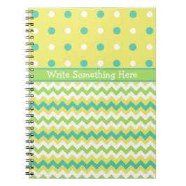 Caderno Espiral Notebook espiral chic: Bolinhas e Chevrons