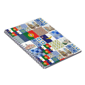 Caderno Espiral Notebook espiral com bandeira portuguesa e Açores