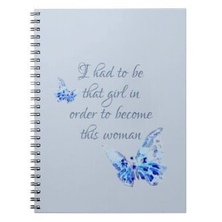 Caderno Espiral Notebook espiral com borboleta azul e cotação