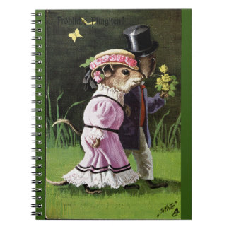 Caderno Espiral Notebook espiral com Casal de mouse romântico VTG