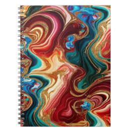 Caderno Espiral Notebook espiral com design de mármore colorido
