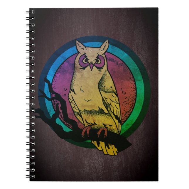 Caderno Espiral Notebook espiral com espectro de cores noturnas (Frente)