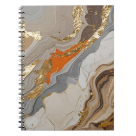 Caderno Espiral Notebook espiral com laranja e ondas de cinza sonh