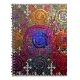 Caderno Espiral Notebook espiral com pratos circulares coloridos