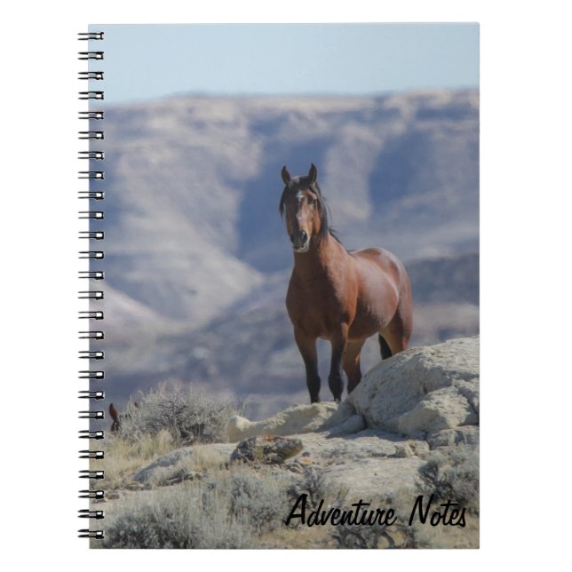 Caderno Espiral Notebook espiral com Stallion selvagem (Frente)