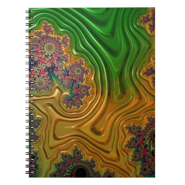 Caderno Espiral Notebook espiral da floresta fractal (Frente)