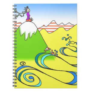 Caderno Espiral Notebook espiral de animação de montanha