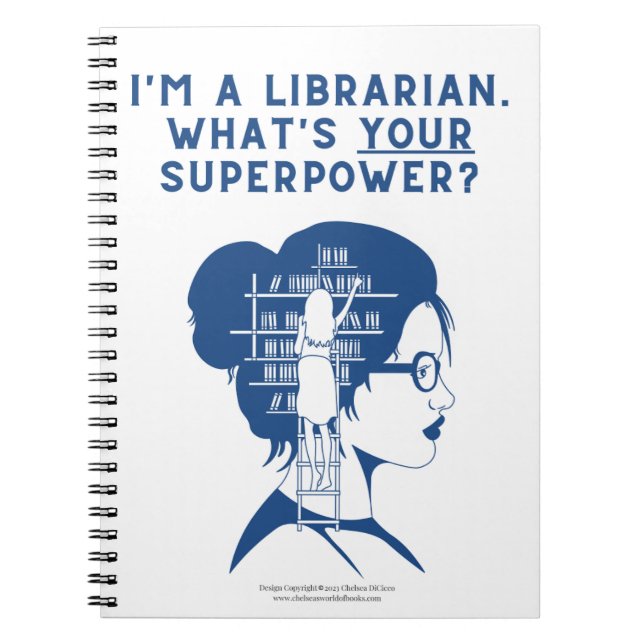 Caderno Espiral Notebook espiral de biblioteca azul personalizado (Frente)