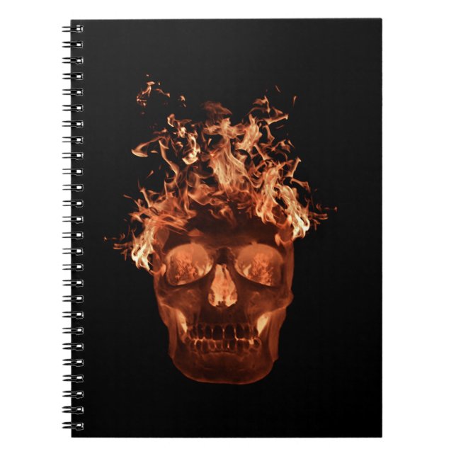 Caderno Espiral Notebook espiral de cabeça de fogo laranja (Frente)