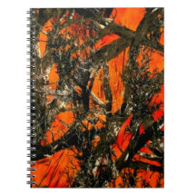 Notebook espiral de Camuflagem Laranja