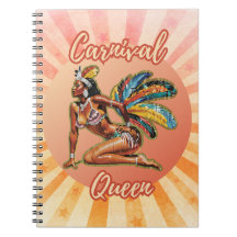 Notebook espiral de Caribe da Rainha do Carnaval