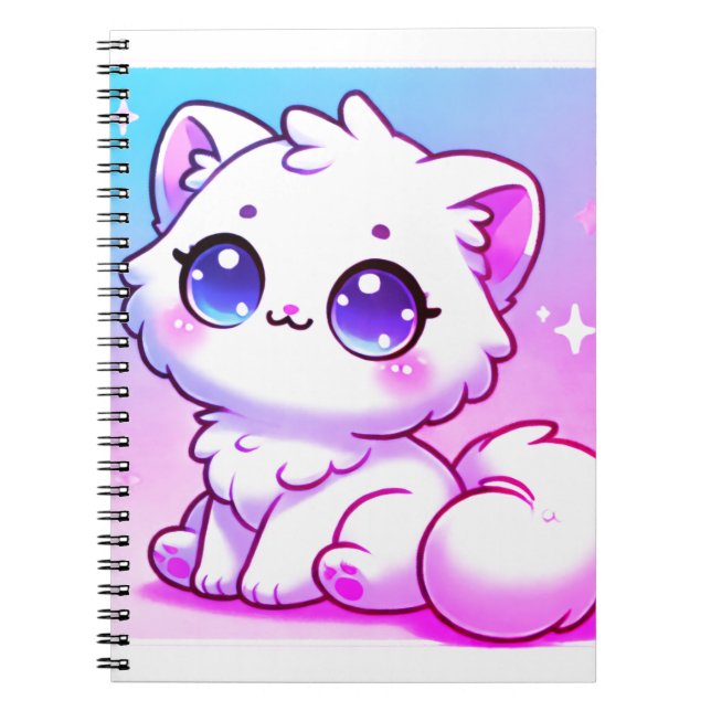 Caderno Espiral Notebook espiral de Cat Kawaii (Frente)
