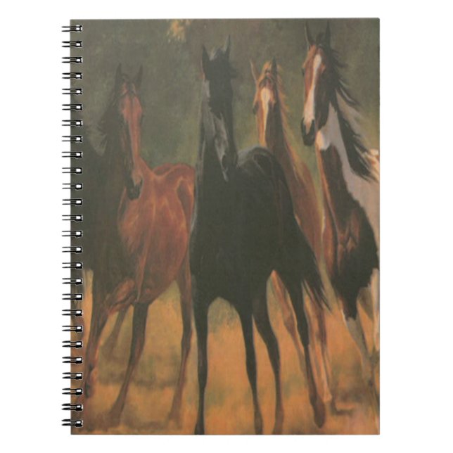 Caderno Espiral Notebook espiral de cavalos (Frente)
